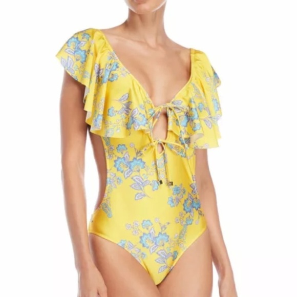 Sam Edelman Other - Sam Edelman Floral Ruffle One Piece Swimsuit